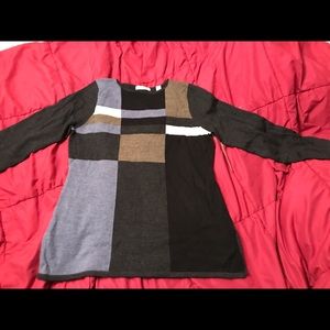 Amanda Smith deadstock y2k merino wool acrylic color block sweater